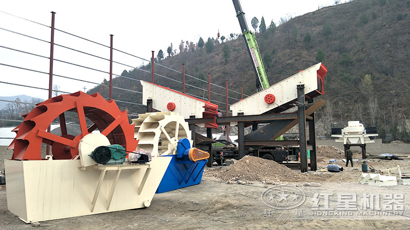 輪式小型砂石分離機(jī)多少錢一臺(tái)，帶生產(chǎn)線案例
